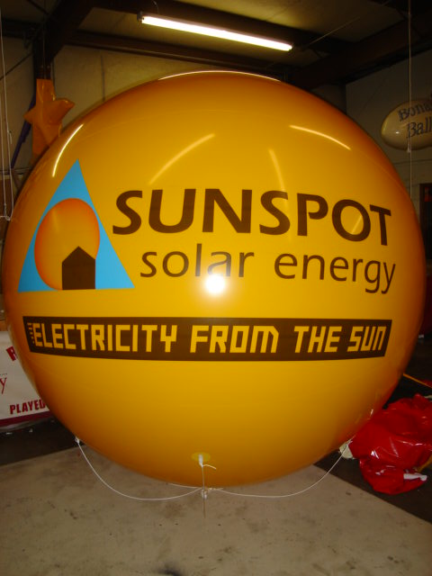 yellow color helium advertising balloon with company logo