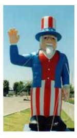 uncle Sam - patriotic holiday balloons for sale and rent.